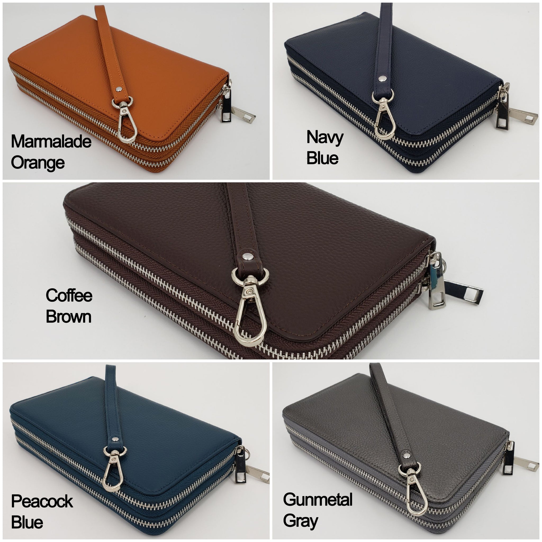 Women's Zip-Around Clutch Wallets Large Capacity Leather