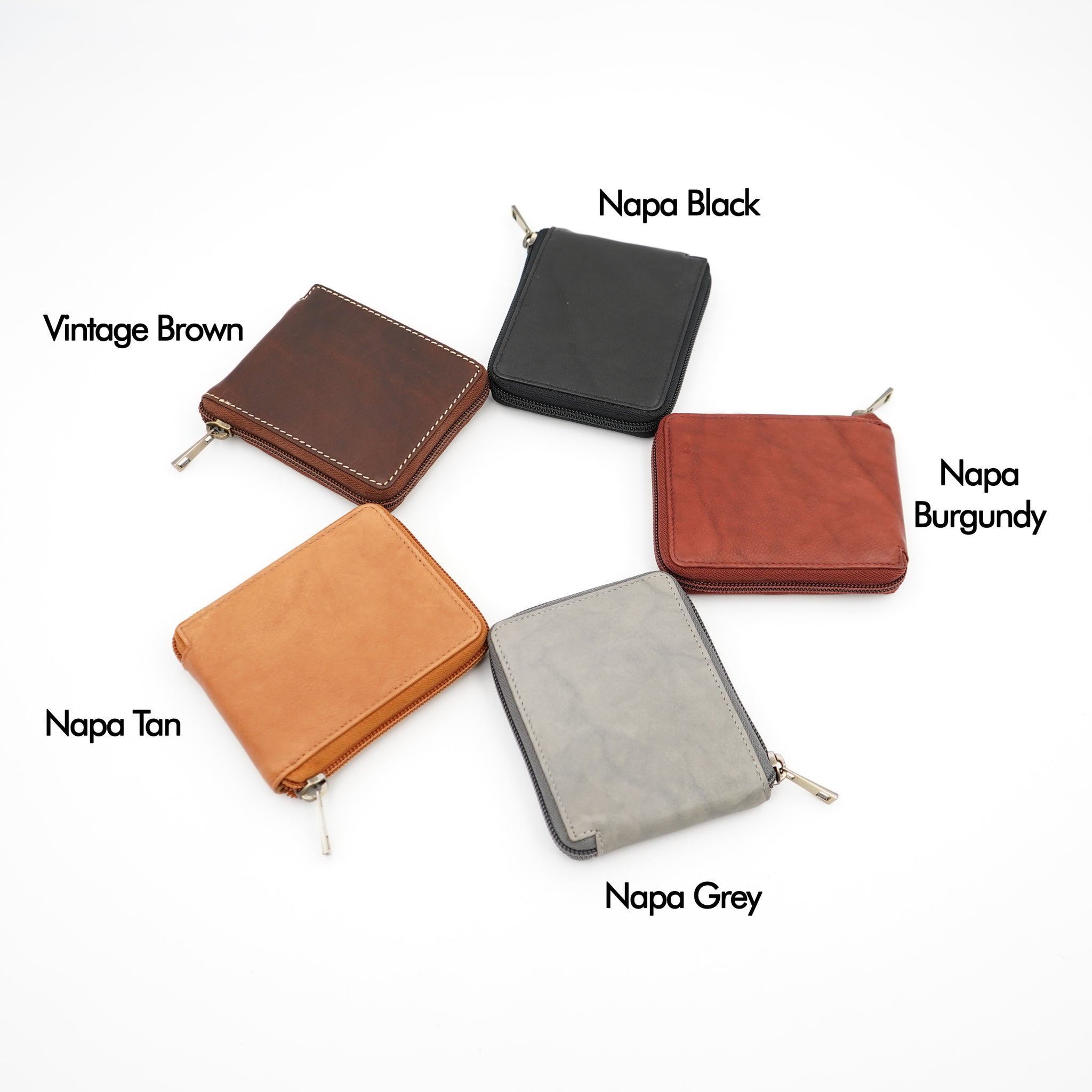Buy Men's Full-Grain Leather Zipper Wallets - Small to Large - Galen Leather